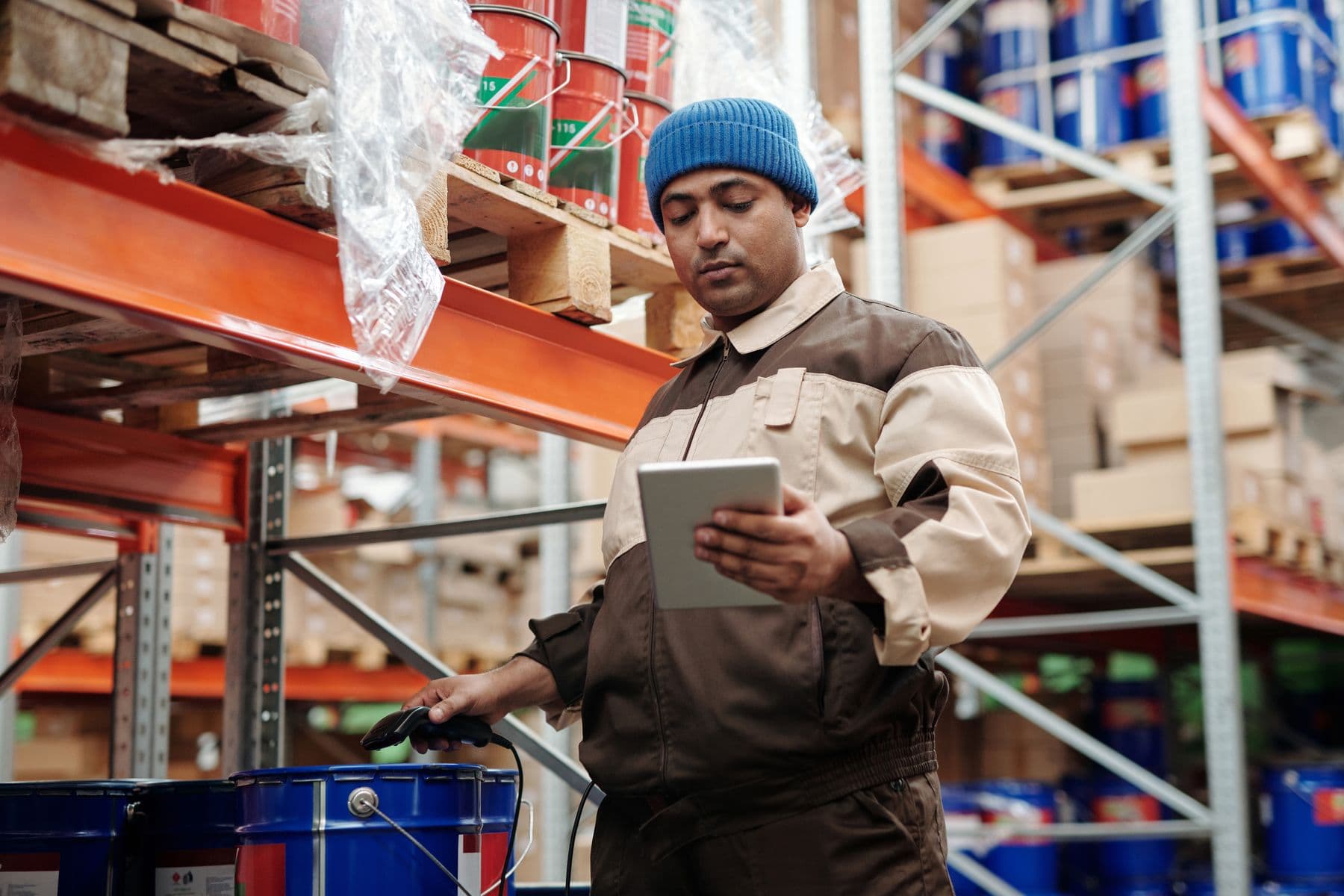 Field technician with tools arriving at a commercial site